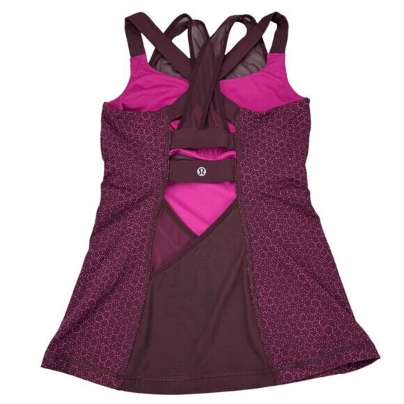 Lululemon Ready, Set, Sweat Tank In Star Pixel Raspberry Bordeaux Drama Size 4 - Picture 6 of 9